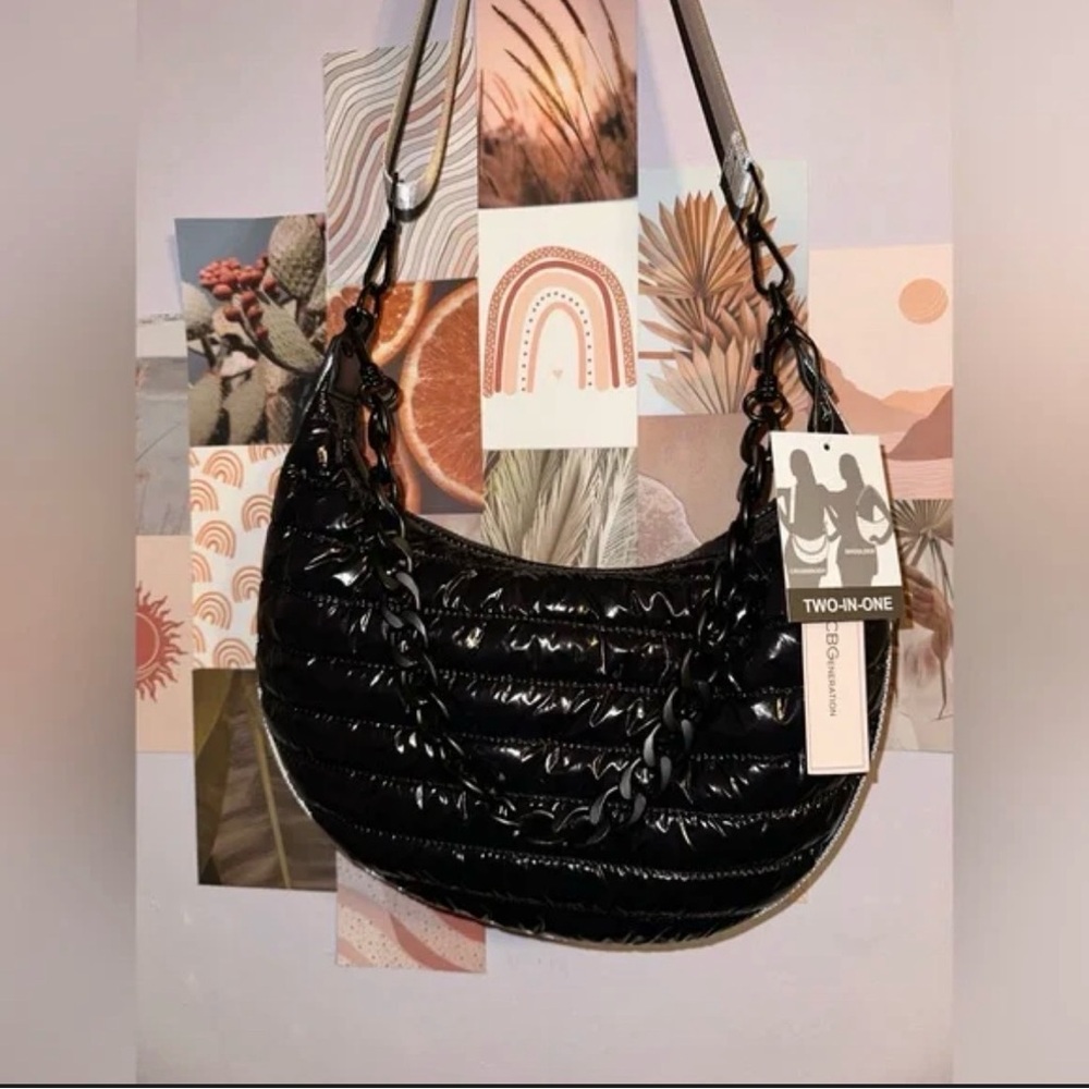 BCBG GENERATIONS 〰️BLACK PUFFER Quilted 2 in 1 Crossbody